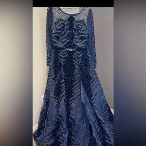 Elegant Navy Blue Prom Dress